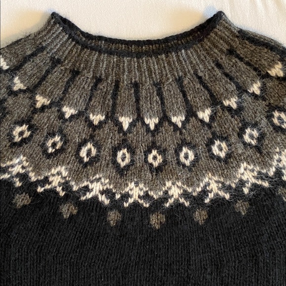 Ralph Lauren Exclusive Hand Knit  Black Fair Isle Yoke Scandinavian Size Large - Picture 3 of 13